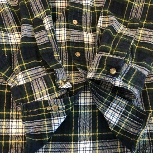 L.L. BEAN Shirt Men's Size XXL Green 100% Cotton USA Made VINTAGE Flannel - Picture 8 of 10